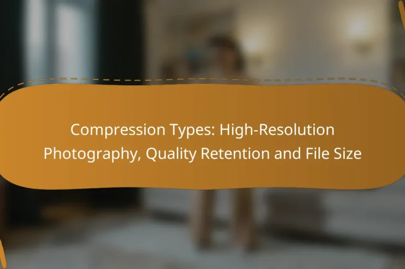 Compression Types: High-Resolution Photography, Quality Retention and File Size