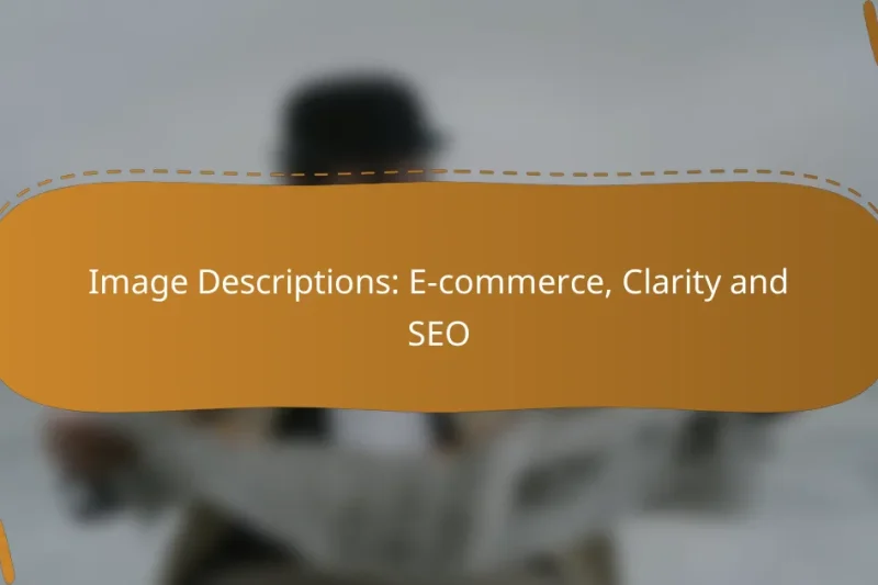 Image Descriptions: E-commerce, Clarity and SEO