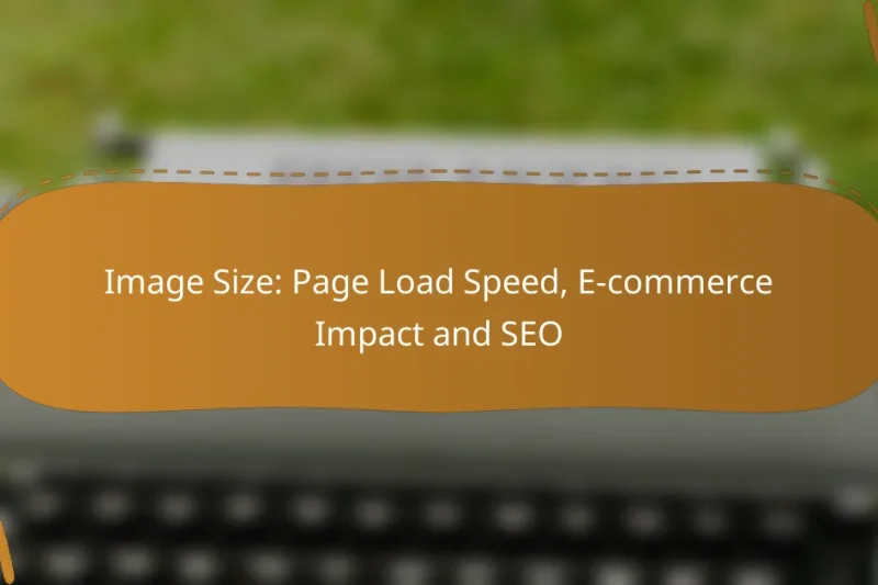 Image Size: Page Load Speed, E-commerce Impact and SEO