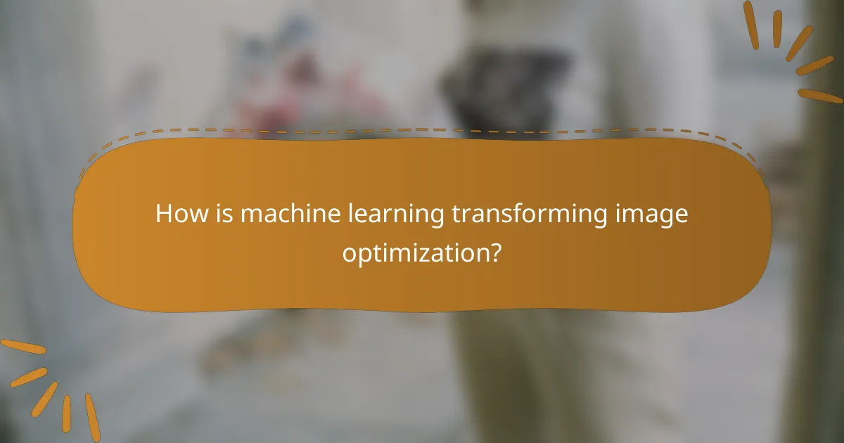 How is machine learning transforming image optimization?