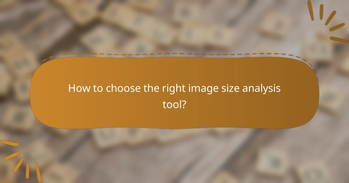 How to choose the right image size analysis tool?