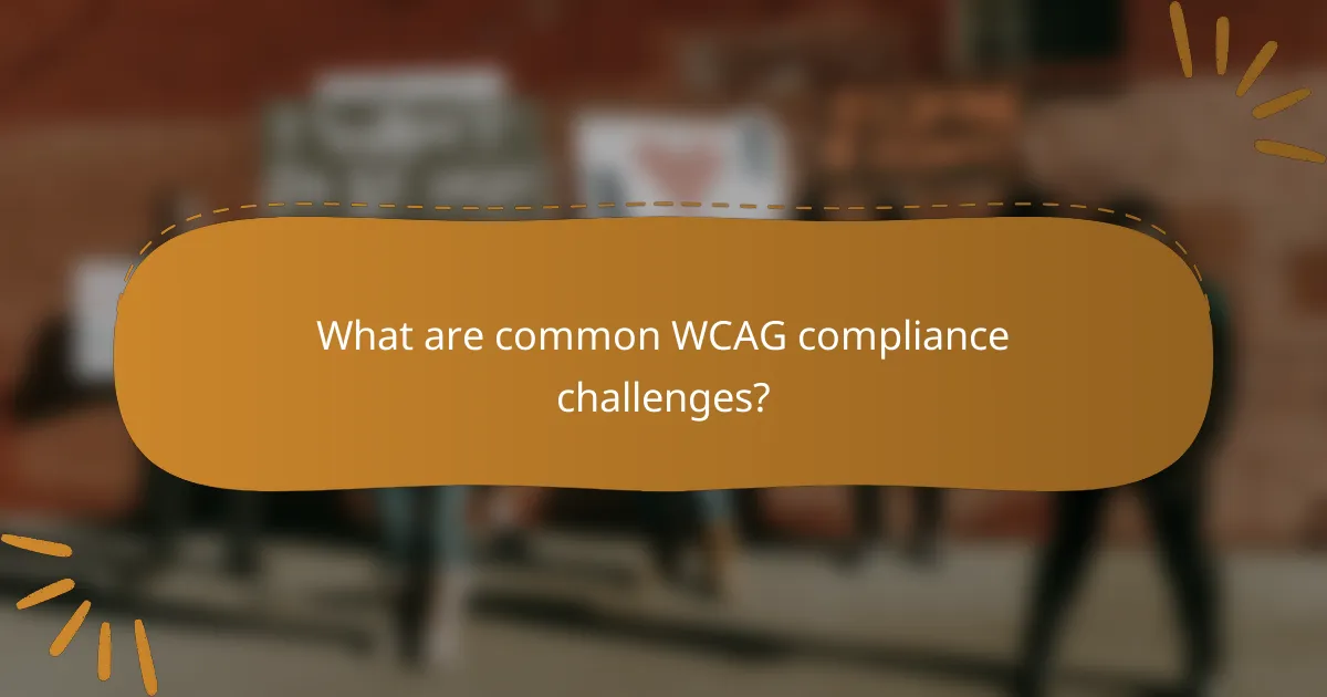 What are common WCAG compliance challenges?