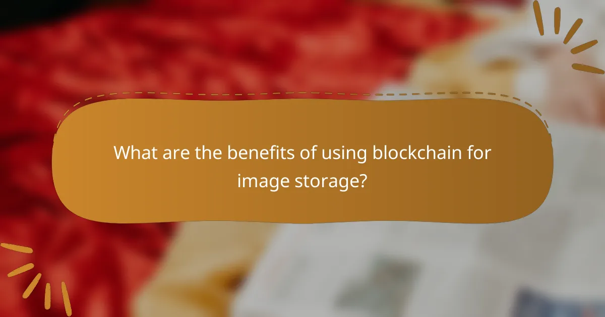 What are the benefits of using blockchain for image storage?