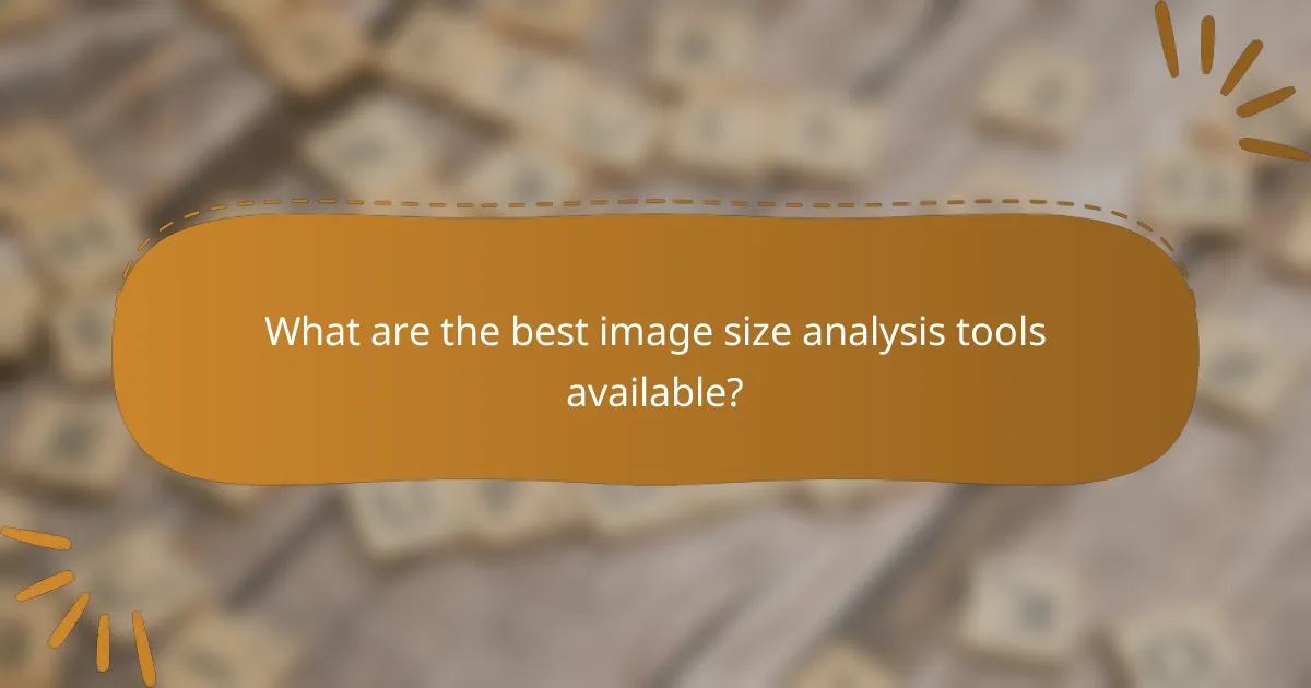 What are the best image size analysis tools available?