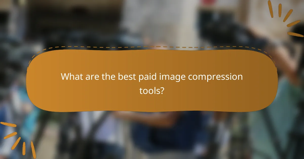 What are the best paid image compression tools?
