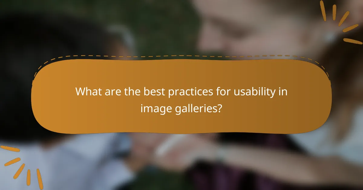 What are the best practices for usability in image galleries?