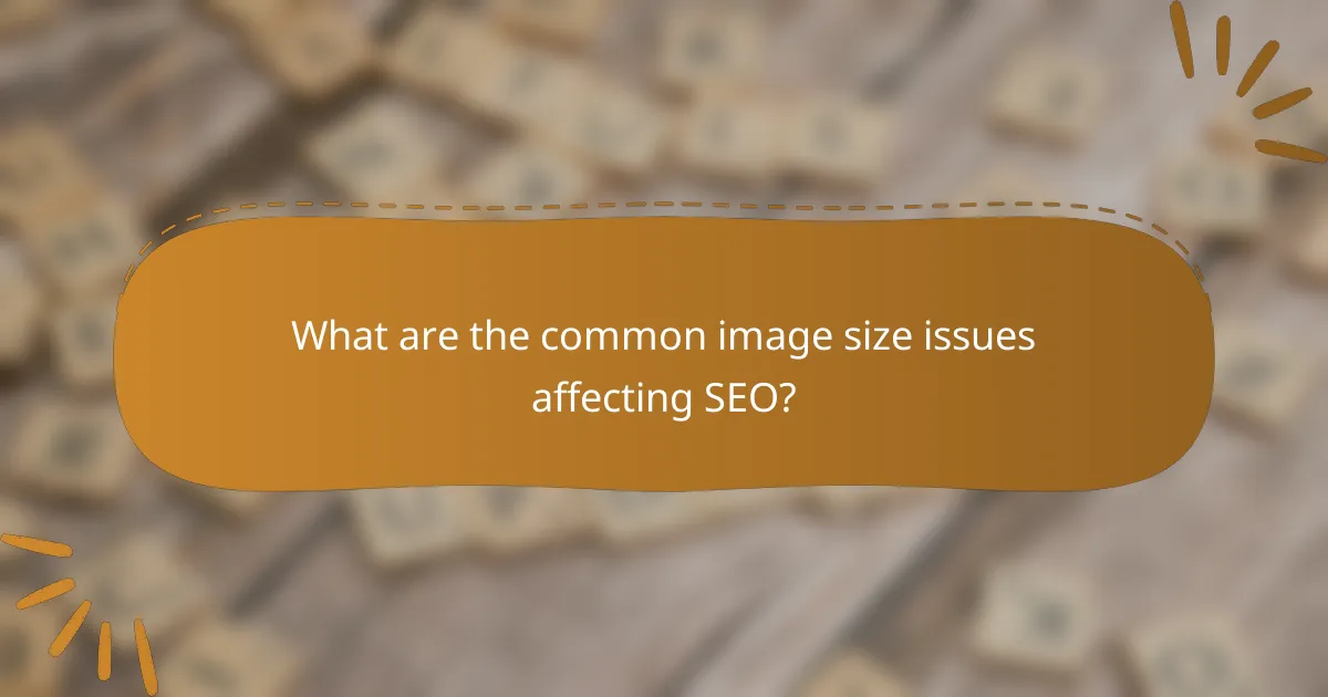 What are the common image size issues affecting SEO?