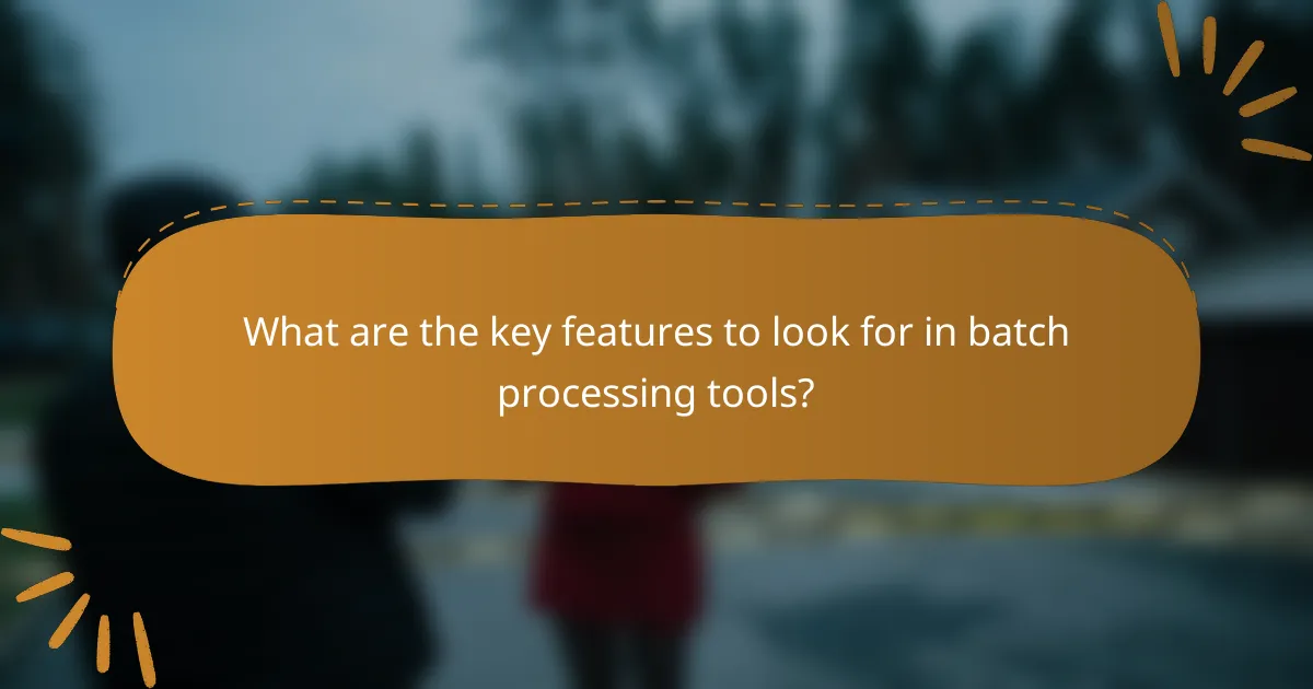 What are the key features to look for in batch processing tools?
