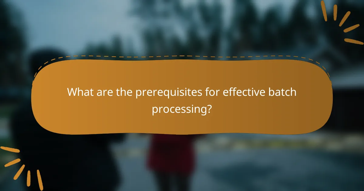 What are the prerequisites for effective batch processing?
